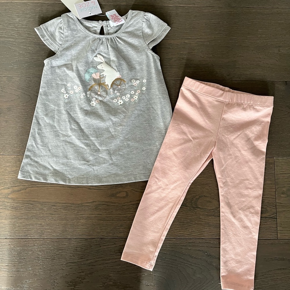 Bunny little girls 2 pc outfit 24M new with tags
